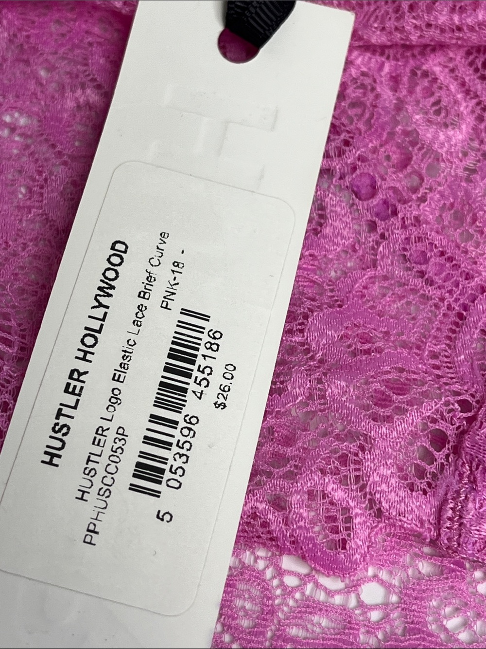 Hustler Hollywood Lace Bikini Brief - Pink - Picture 2 of 5